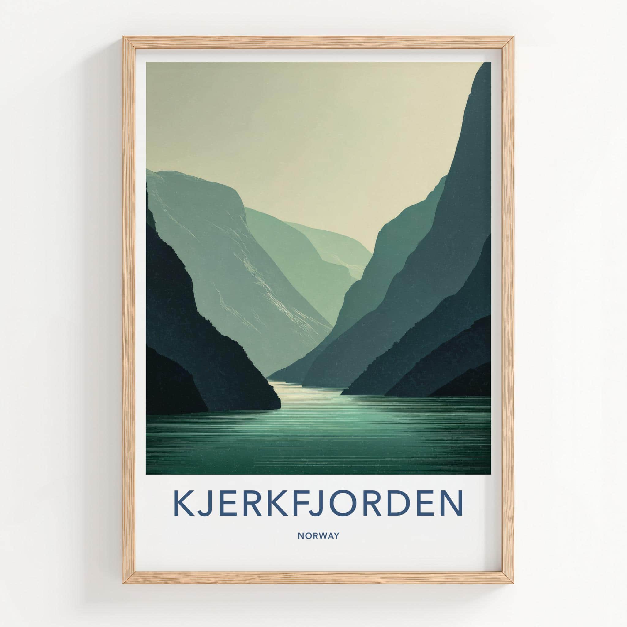 Kjerkfjorden Poster - Norway Travel Art - Layered Fjord Landscape Home Decor