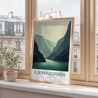 Kjerkfjorden Poster - Norway Travel Art - Layered Fjord Landscape Home Decor