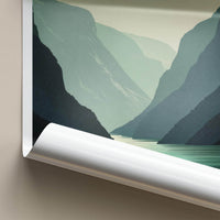 Kjerkfjorden Poster - Norway Travel Art - Layered Fjord Landscape Home Decor