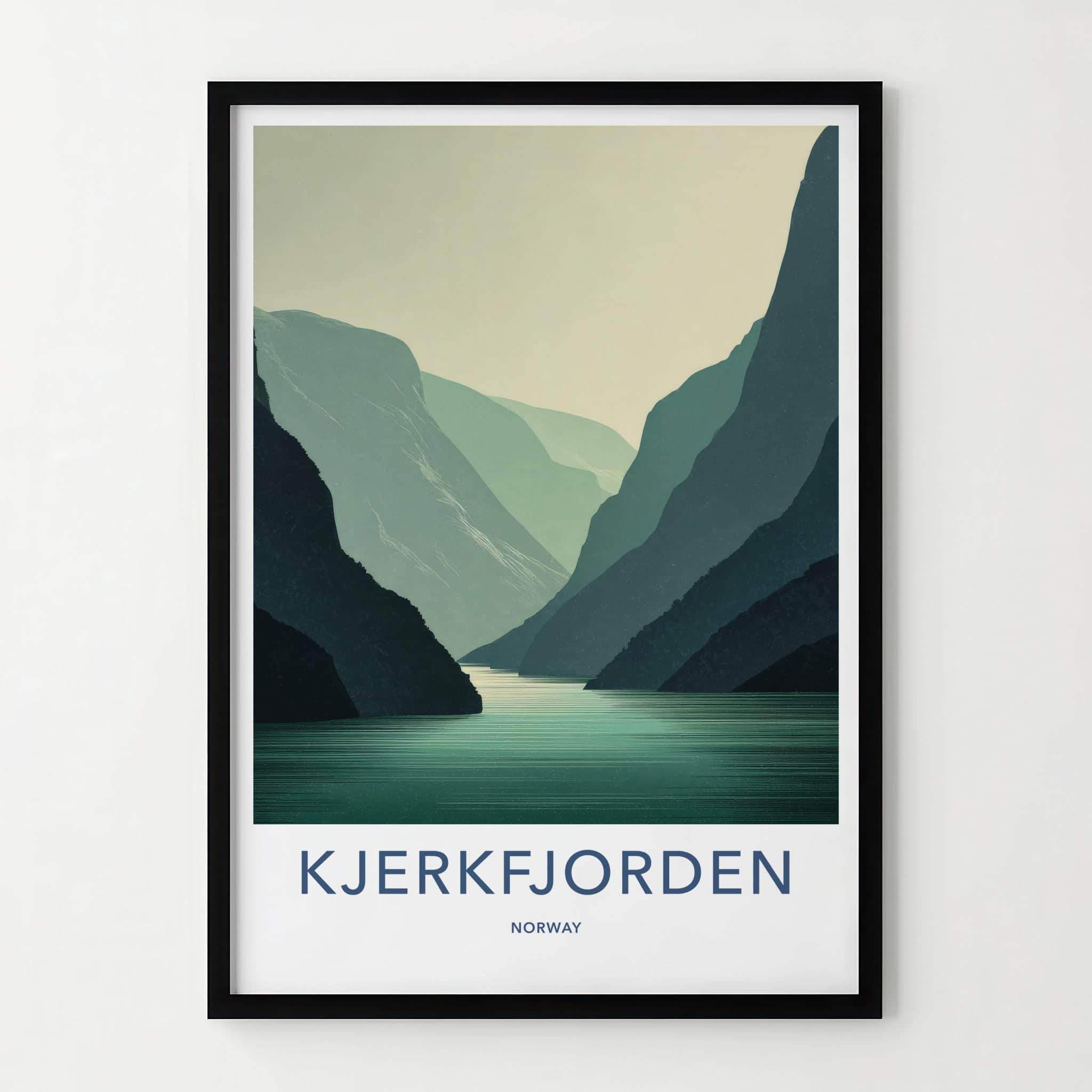 Kjerkfjorden Poster - Norway Travel Art - Layered Fjord Landscape Home Decor