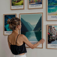 Kjerkfjorden Poster - Norway Travel Art - Serene Fjord Waters Wall Decor