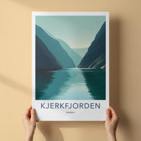 Kjerkfjorden Poster - Norway Travel Art - Serene Fjord Waters Wall Decor