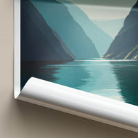 Kjerkfjorden Poster - Norway Travel Art - Serene Fjord Waters Wall Decor