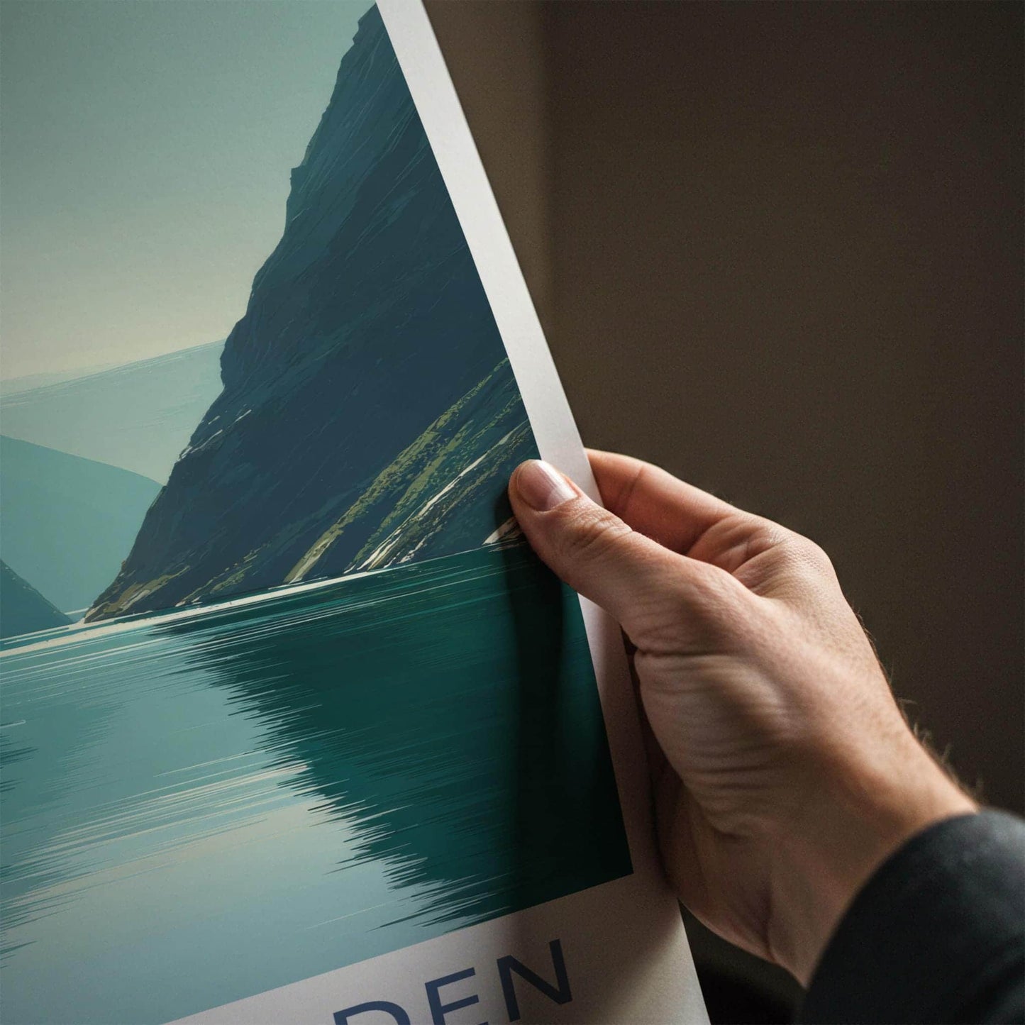 Kjerkfjorden Poster - Norway Travel Art - Serene Fjord Waters Wall Decor