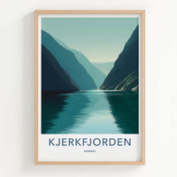 Kjerkfjorden Poster - Norway Travel Art - Serene Fjord Waters Wall Decor