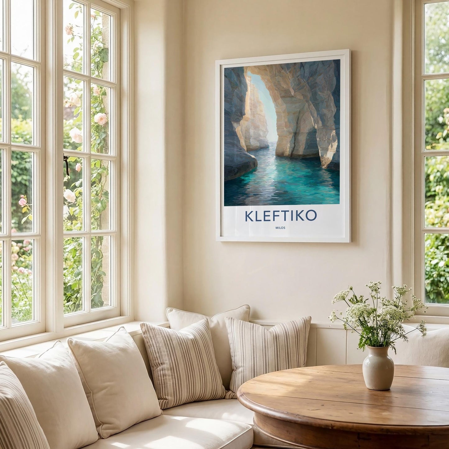 Kleftiko Poster - Greece Wall Art - Turquoise Grotto Light Home Decor