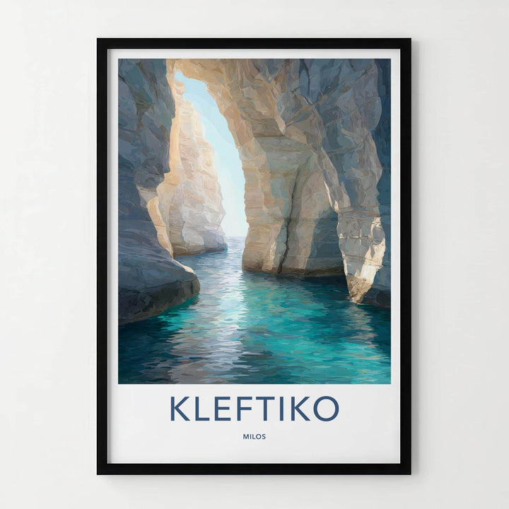 Kleftiko Poster - Greece Wall Art - Turquoise Grotto Light Home Decor