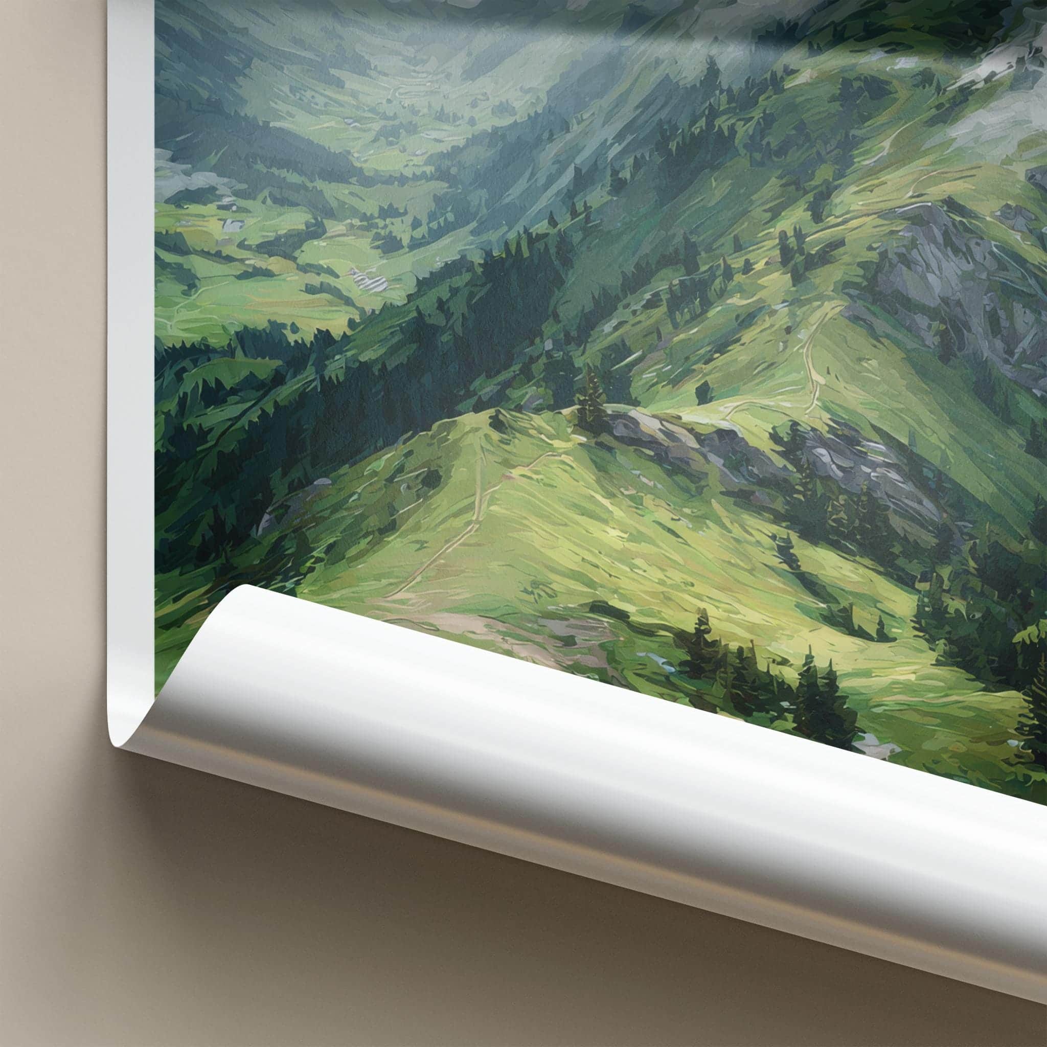 Kleinwalsertal Poster - Austria Travel Art - Green Mountain Paths Home Decor