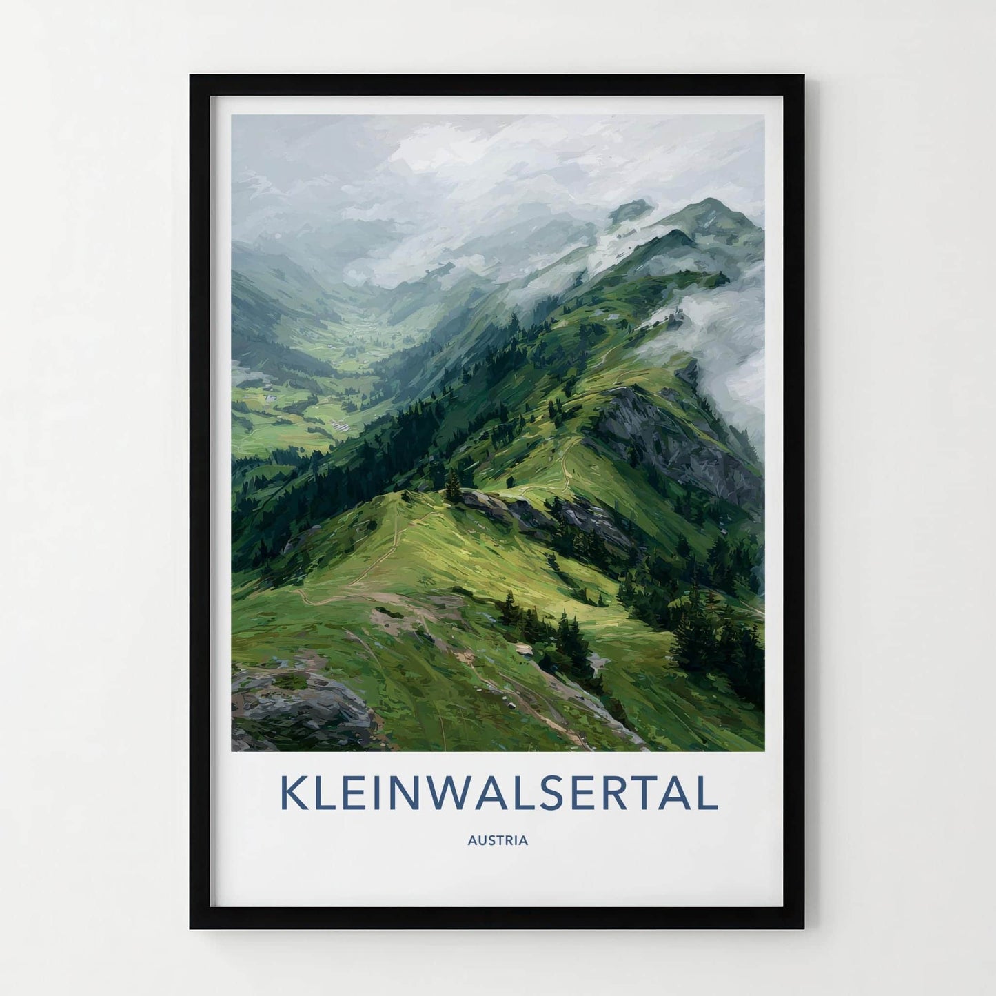 Kleinwalsertal Poster - Austria Travel Art - Green Mountain Paths Home Decor