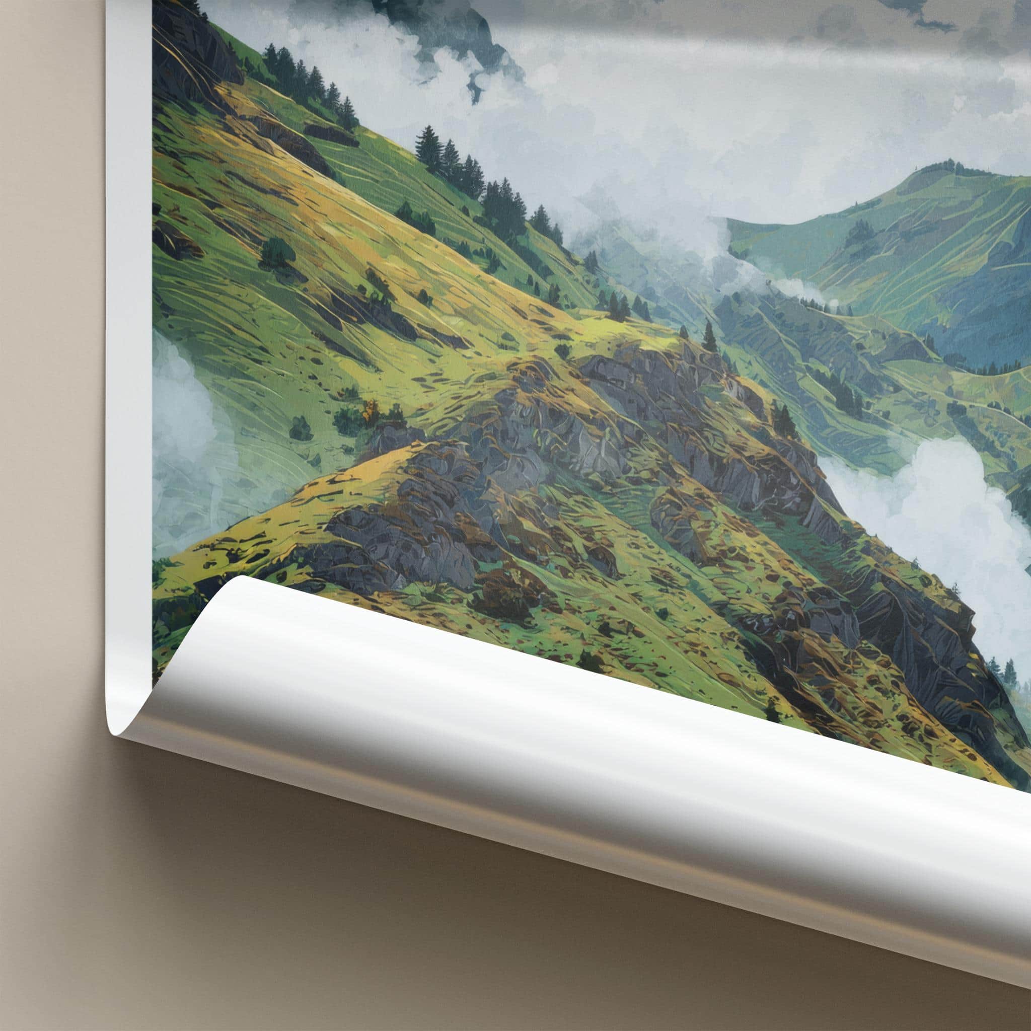 Kleinwalsertal Poster - Austria Travel Art - Lush Mountain Clouds Home Decor