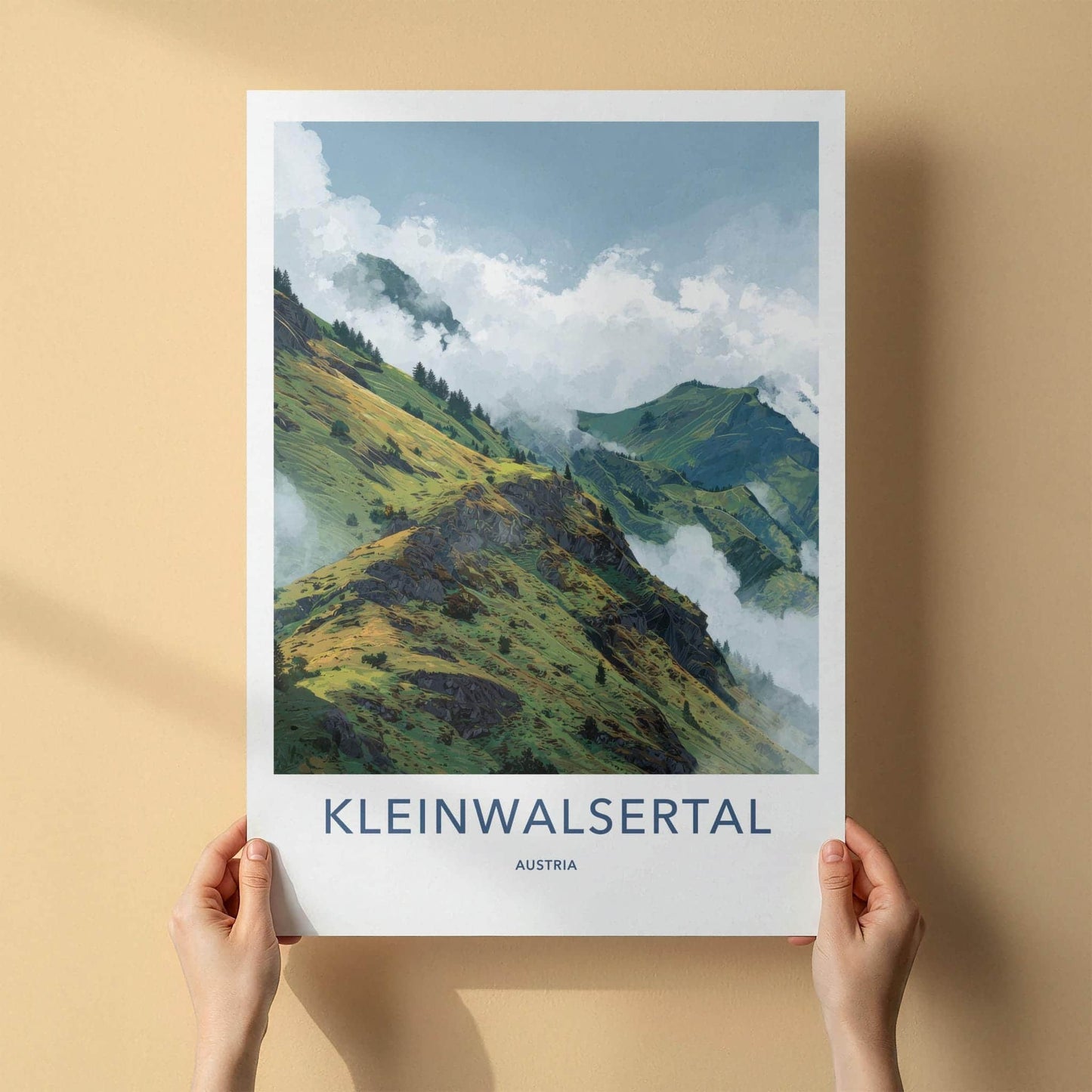 Kleinwalsertal Poster - Austria Travel Art - Lush Mountain Clouds Home Decor