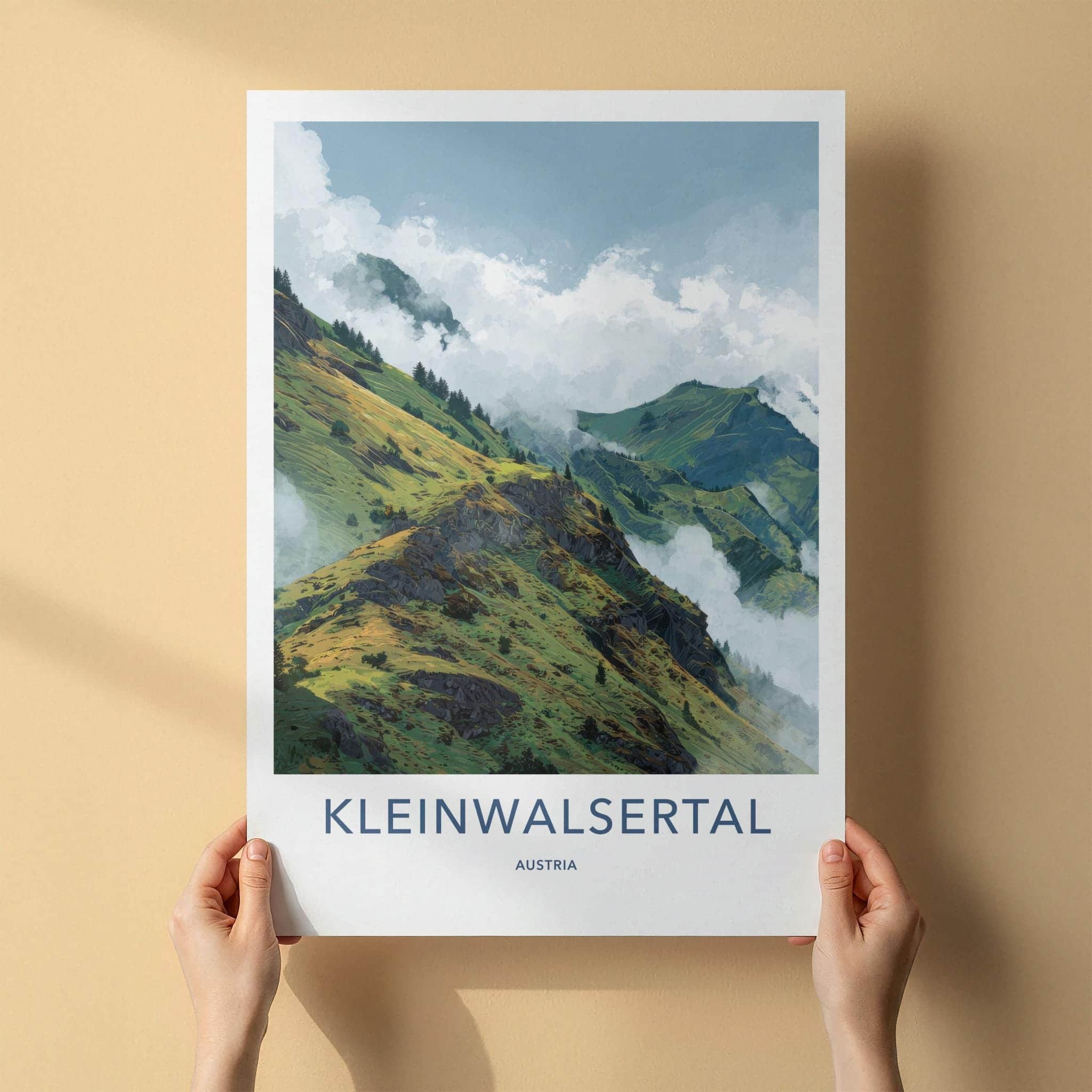 Kleinwalsertal Poster - Austria Travel Art - Lush Mountain Clouds Home Decor