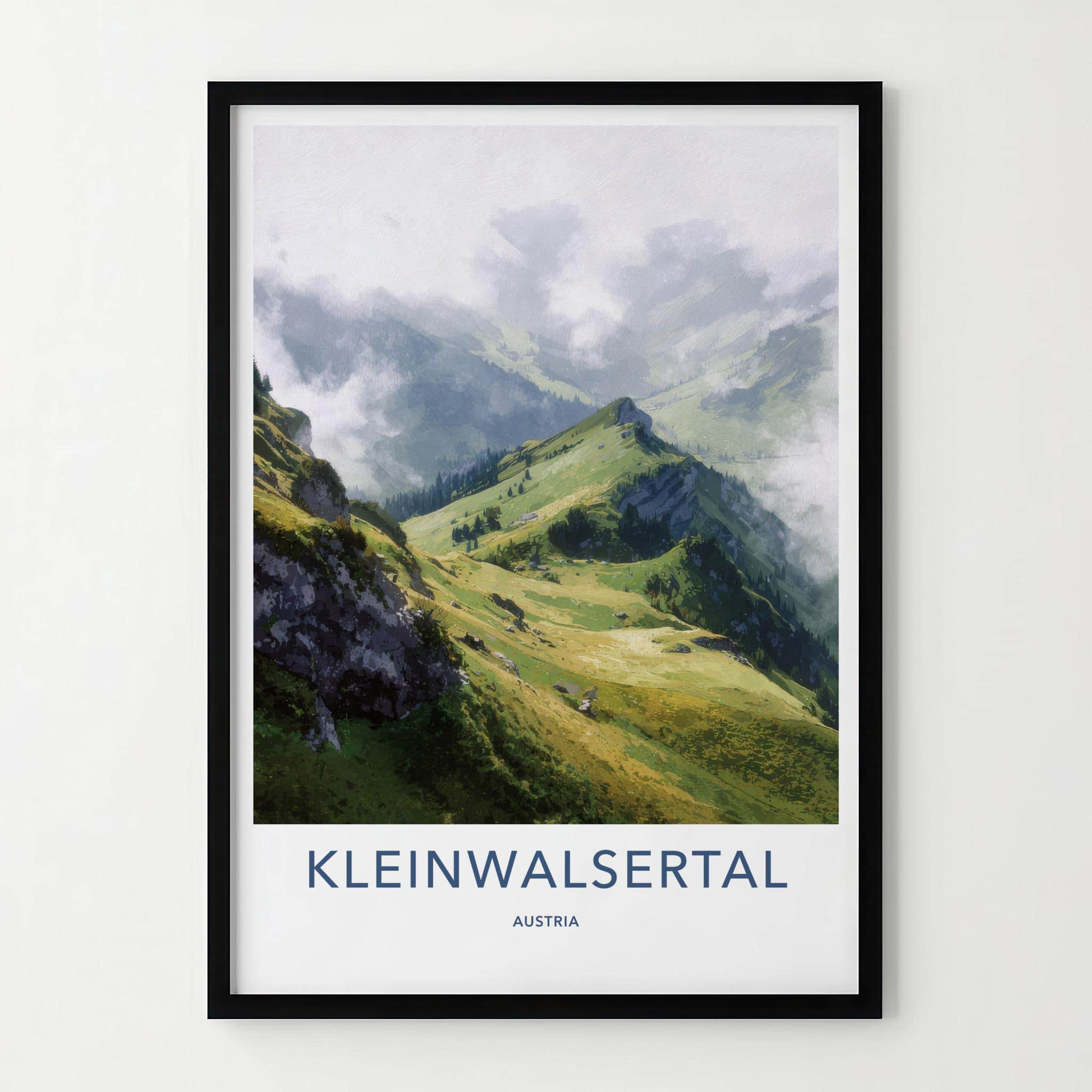 KLEINWALSERTAL Poster - Austria Travel Art - Misty Green Slopes Home Decor