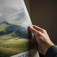 KLEINWALSERTAL Poster - Austria Travel Art - Misty Green Slopes Home Decor