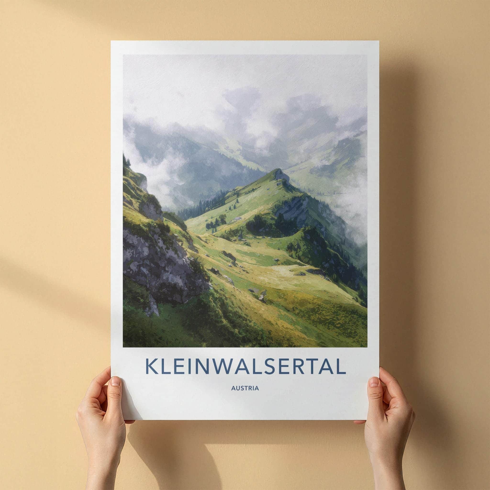 KLEINWALSERTAL Poster - Austria Travel Art - Misty Green Slopes Home Decor
