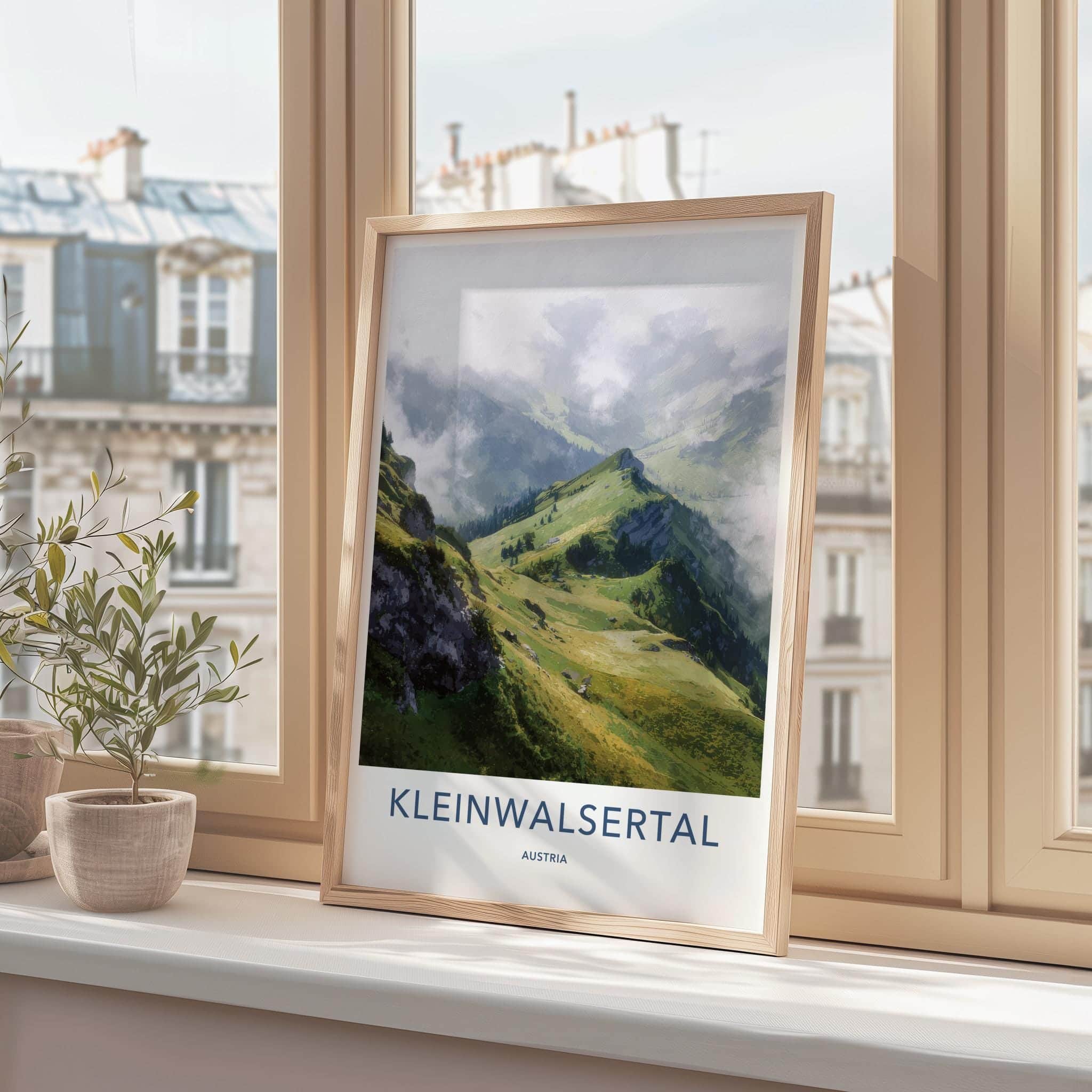 KLEINWALSERTAL Poster - Austria Travel Art - Misty Green Slopes Home Decor