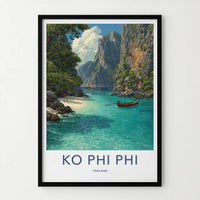 Ko Phi Phi Poster - Thailand Travel Art - Tropical Island Vista Home Decor