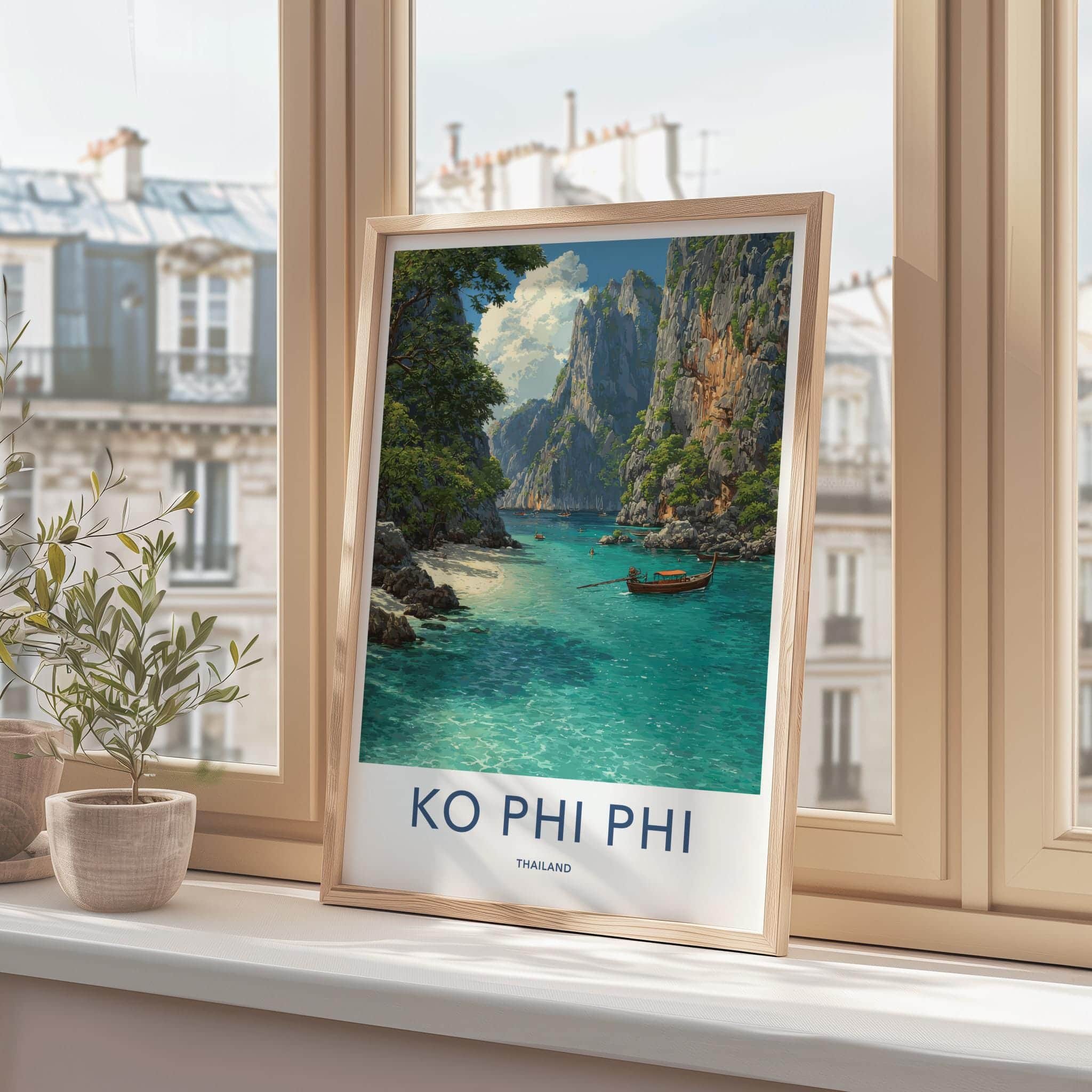 Ko Phi Phi Poster - Thailand Travel Art - Tropical Island Vista Home Decor