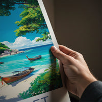 Ko Samet Poster - Thailand Travel Art - Serene Beach Boats Home Decor