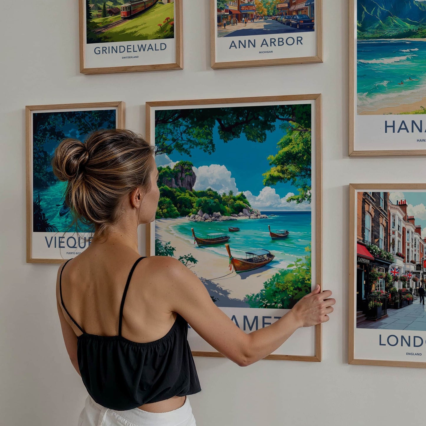 Ko Samet Poster - Thailand Travel Art - Serene Beach Boats Home Decor