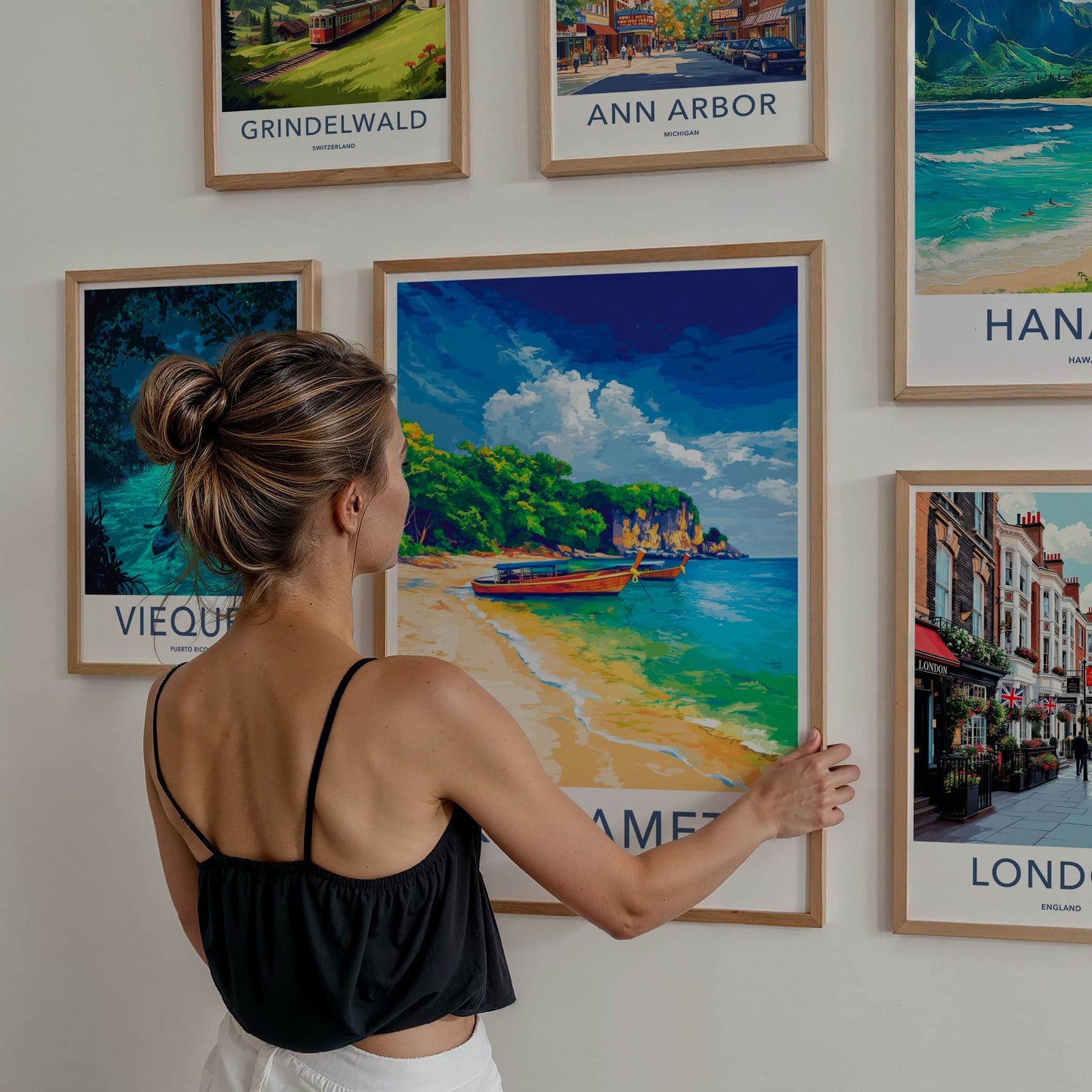 Ko Samet Poster - Thailand Travel Art - Tropical Beach Boats Home Decor