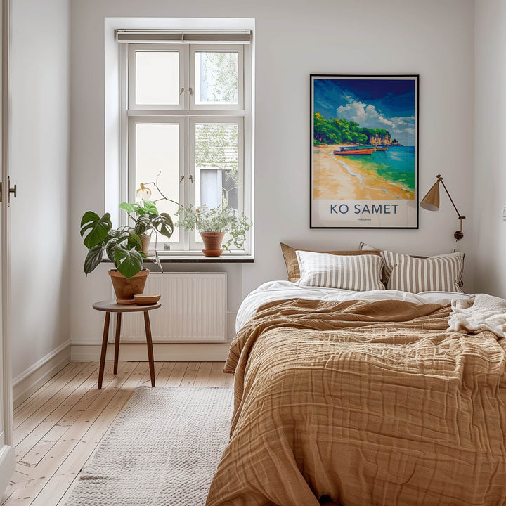 Ko Samet Poster - Thailand Travel Art - Tropical Beach Boats Home Decor