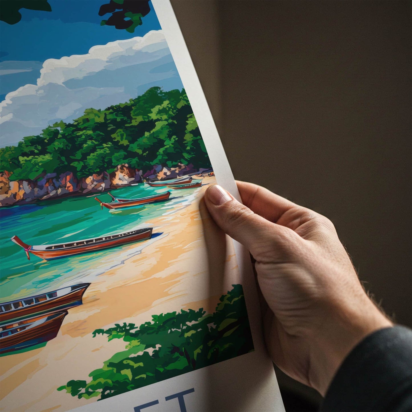 KO SAMET Poster - Thailand Travel Art - Tropical Beach Boats Home Decor