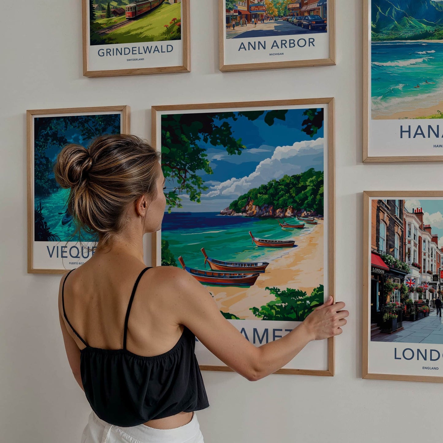 KO SAMET Poster - Thailand Travel Art - Tropical Beach Boats Home Decor