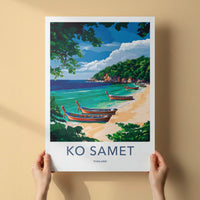 KO SAMET Poster - Thailand Travel Art - Tropical Beach Boats Home Decor