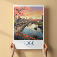 Kobe Poster - Japan Wall Art - Blossom City Panorama Home Decor