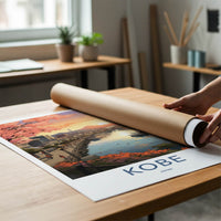 Kobe Poster - Japan Wall Art - Blossom City Panorama Home Decor