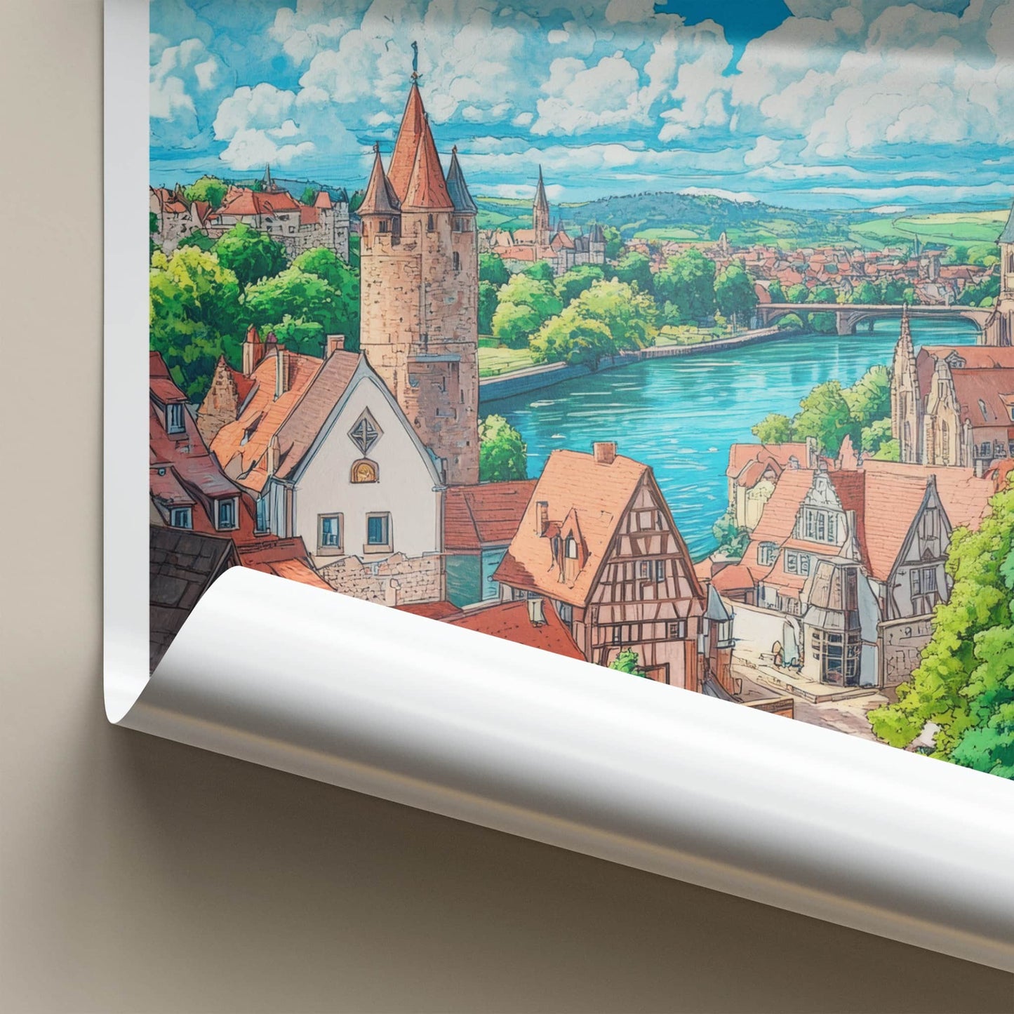 Koblenz Poster - Germany Travel Art - Riverside Medieval Town Home Decor