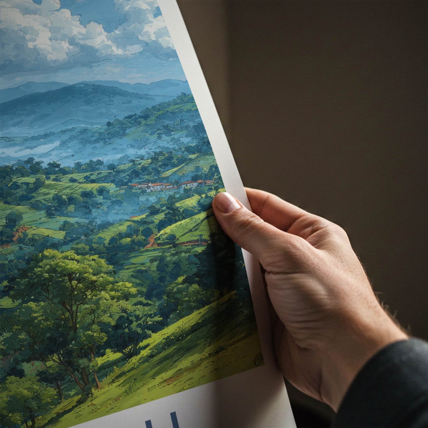 Kodagu Poster - India Karnataka Hillside Art Print Home Decor