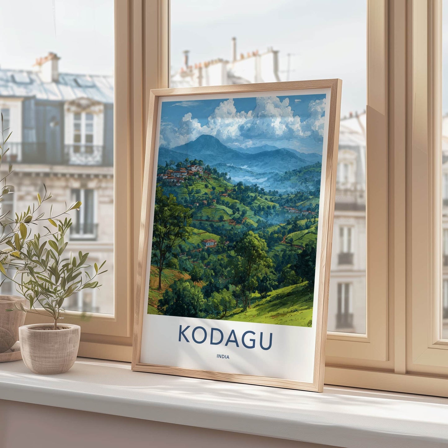 Kodagu Poster - India Karnataka Hillside Art Print Home Decor