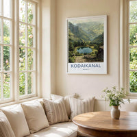 Kodaikanal Poster - India Travel Art - Tamil Nadu Mountain Lake Path Home Decor
