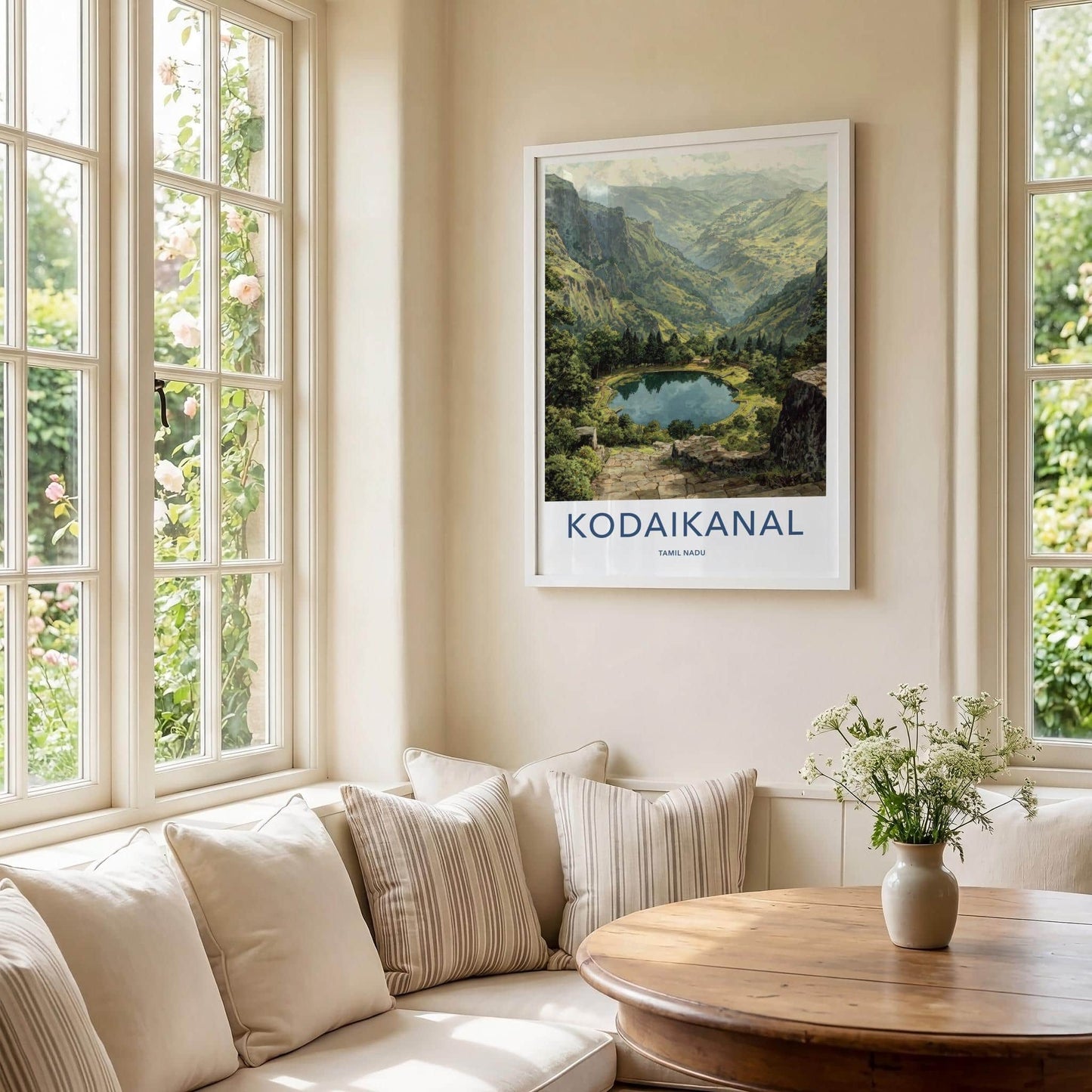 Kodaikanal Poster - India Travel Art - Tamil Nadu Mountain Lake Path Home Decor