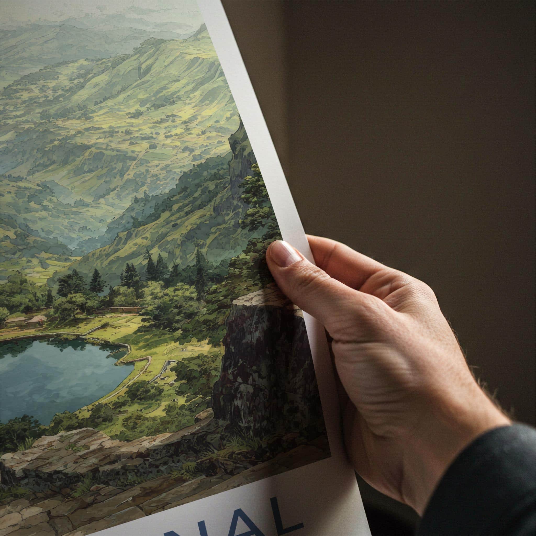 Kodaikanal Poster - India Travel Art - Tamil Nadu Mountain Lake Path Home Decor