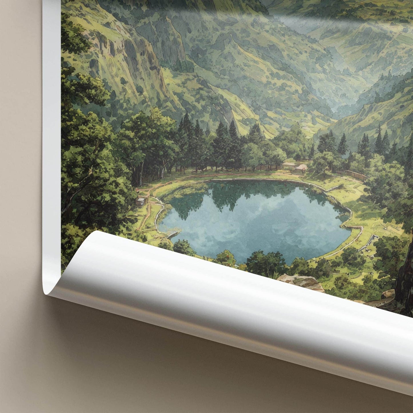 Kodaikanal Poster - India Travel Art - Tamil Nadu Mountain Lake Path Home Decor