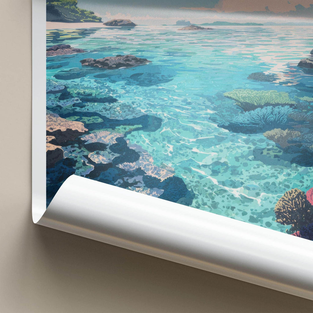 Koh Kra Poster - Thailand Travel Art - Vibrant Coral Reef Home Decor