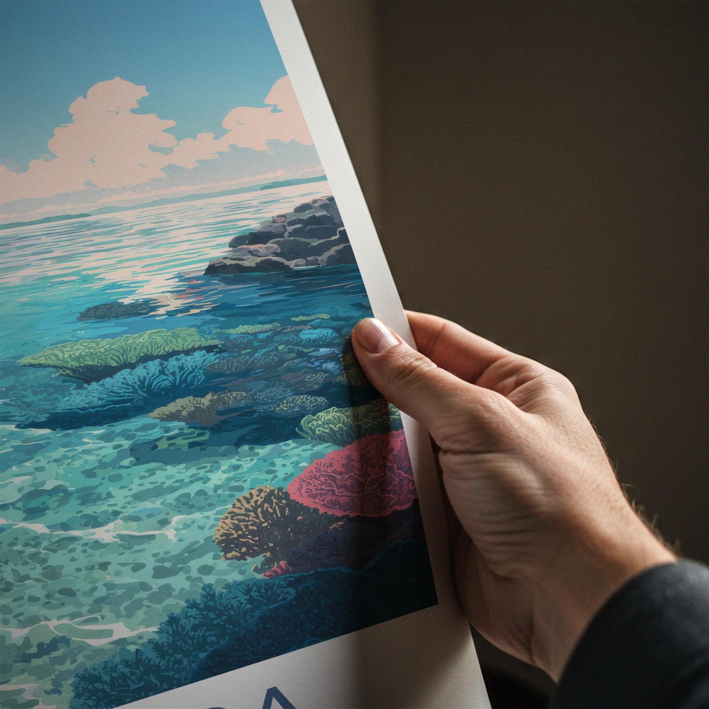 Koh Kra Poster - Thailand Travel Art - Vibrant Coral Reef Home Decor