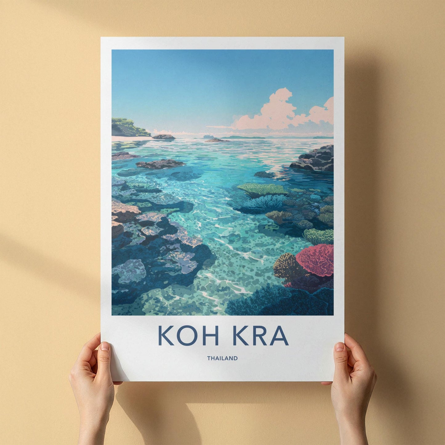 Koh Kra Poster - Thailand Travel Art - Vibrant Coral Reef Home Decor