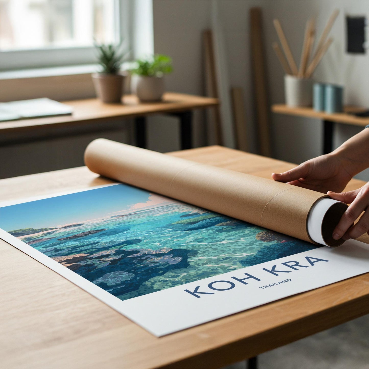 Koh Kra Poster - Thailand Travel Art - Vibrant Coral Reef Home Decor