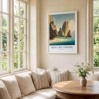 Koh Lao Lading Poster - Thailand Travel Art - Tropical Island Beach Home Decor