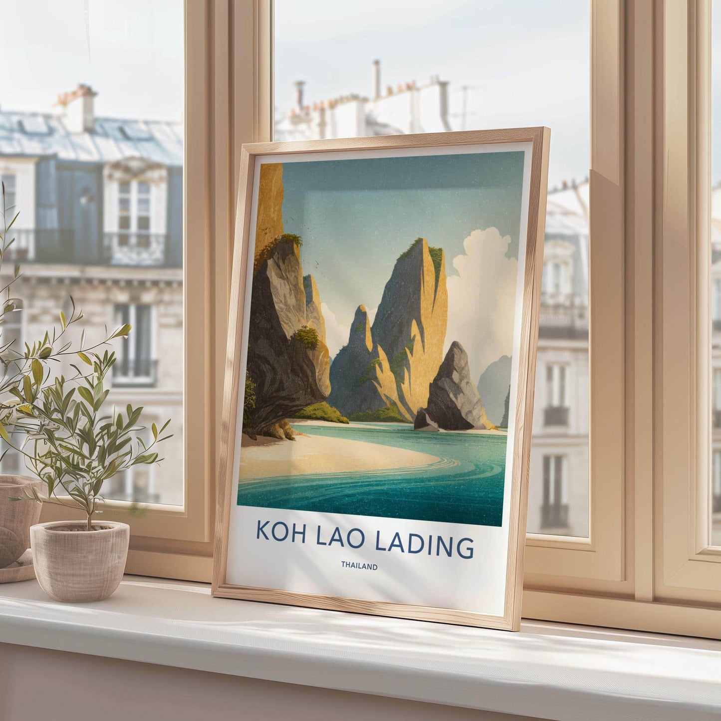 Koh Lao Lading Poster - Thailand Travel Art - Tropical Island Beach Home Decor