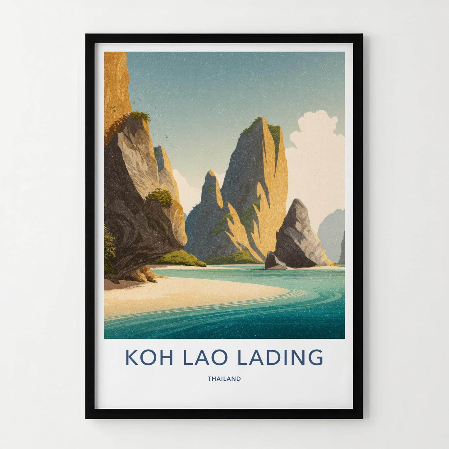 Koh Lao Lading Poster - Thailand Travel Art - Tropical Island Beach Home Decor