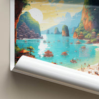KOH PHI PHI Poster - Thailand Travel Art - Vibrant Island Resort Home Decor