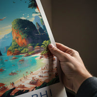 KOH PHI PHI Poster - Thailand Travel Art - Vibrant Island Resort Home Decor