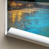 Koh Rong Sanloem Poster - Cambodia Fine Art - Illuminated Coastal Huts Gift