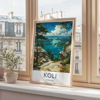 Koli National Park Poster - Finland Travel Art - Clifftop Lake View Home Decor