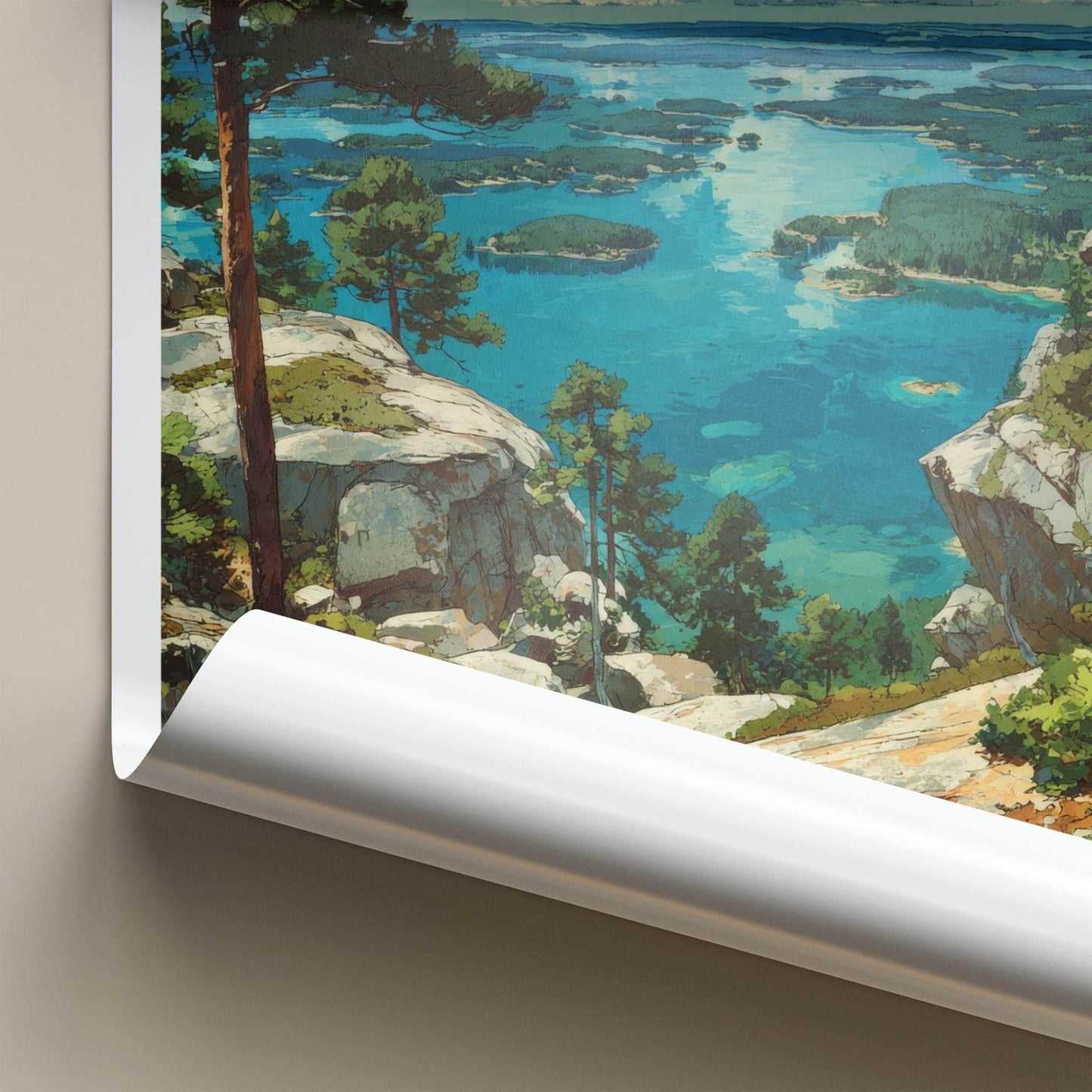 Koli National Park Poster - Finland Travel Art - Clifftop Lake View Home Decor